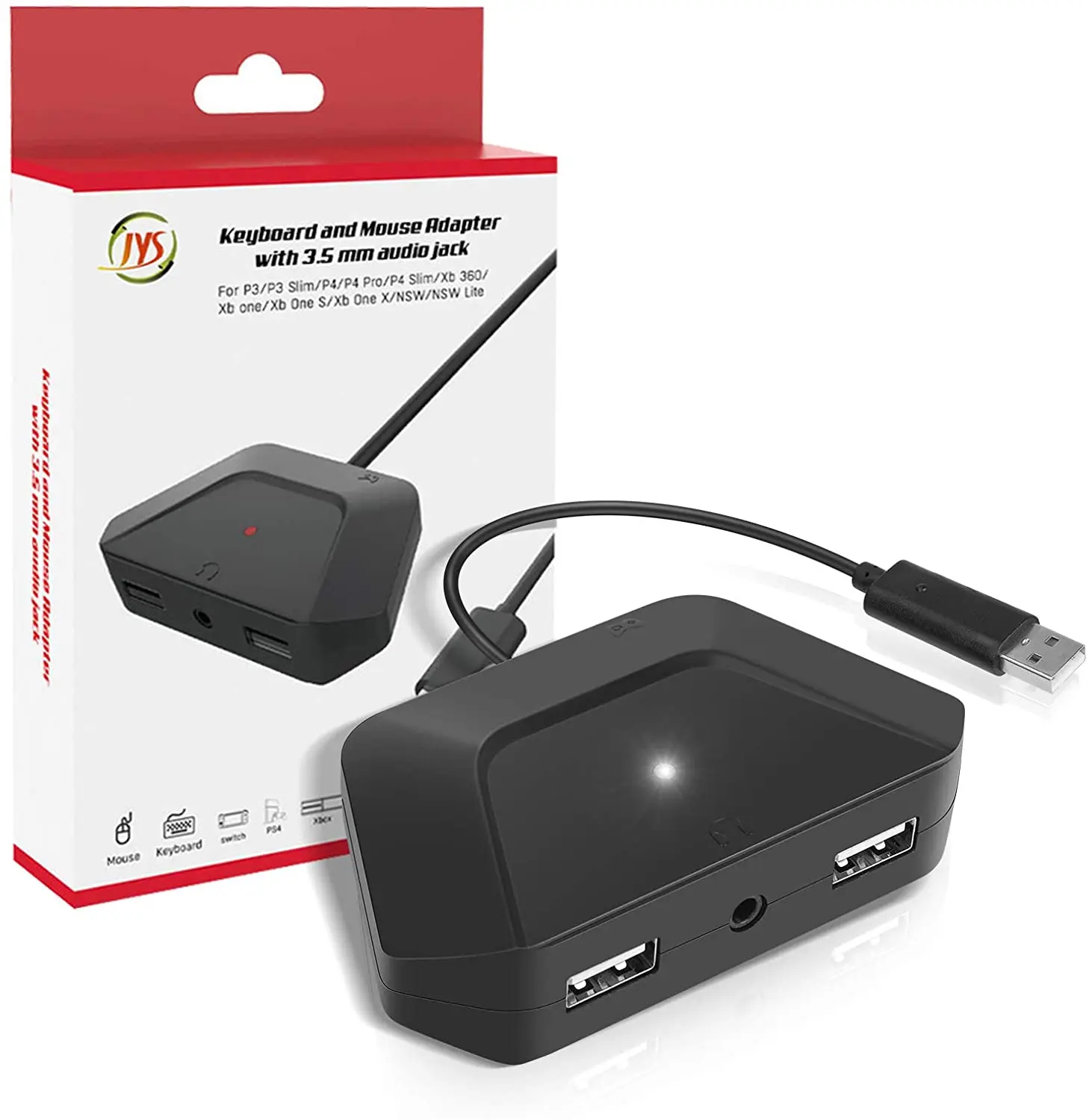 Keyboard/Mouse Adapter Converter for Nintendo Switch Xbox One PS3 Xbox 360 PS4 Console with USB C Port Support Voice 3.5mm