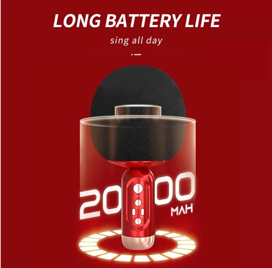 OEM Wireless BT Karaoke Microphone Magic Voice Karaoke Microphone with Speaker Karaoke Microphones for Camping Home Party