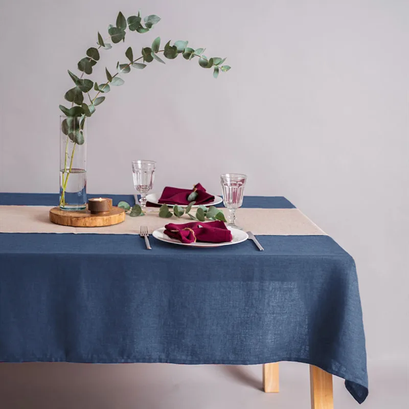 140x200cm Linen Table Cloth For Hotel dining room natural linen tablecloth morden luxury Home Wholesale customizable