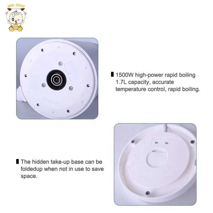 Wholesale 1.7L Boil-dry Protection Thermos Stainless Coffee Kettle Electric Kettles Digital White OEM Heating Tube 3 Years 1500