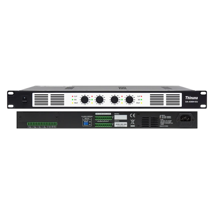 Thinuna DA-4300H ЕС Коммерческая четырехканальная система громкой связи цифровой Профессиональный усилитель мощности
