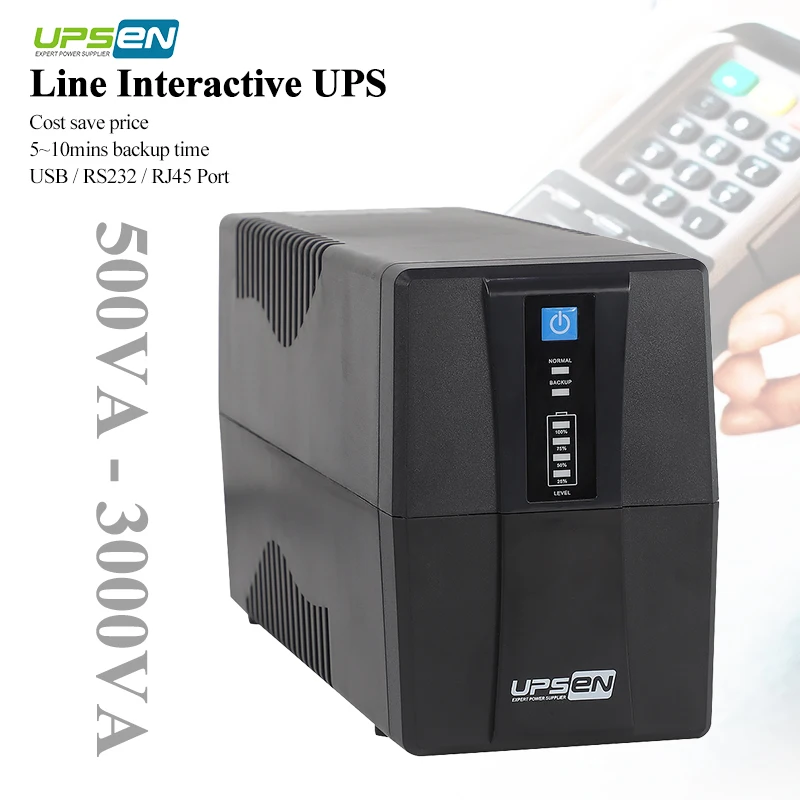 Line Interactive 650VA UPS Backup Power 800VA 1KVA 2KVA 3KVA Uninterruptible Power Supply UPS for Desktop PC Computer