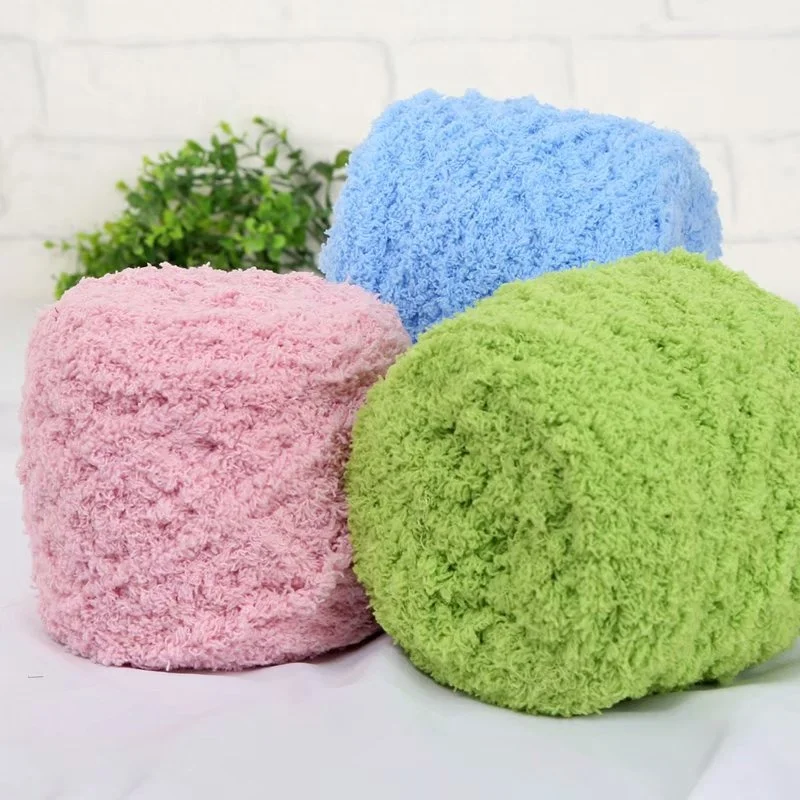 hot sale super soft polyester fancy crochet coral fleece yarn for knitting