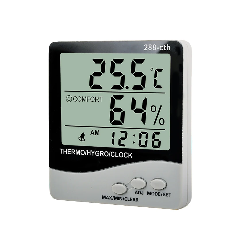 Digital Thermo-Hygrometer Indoor Thermometer Room Thermometer with Recording and Room Climate Indicator for Room