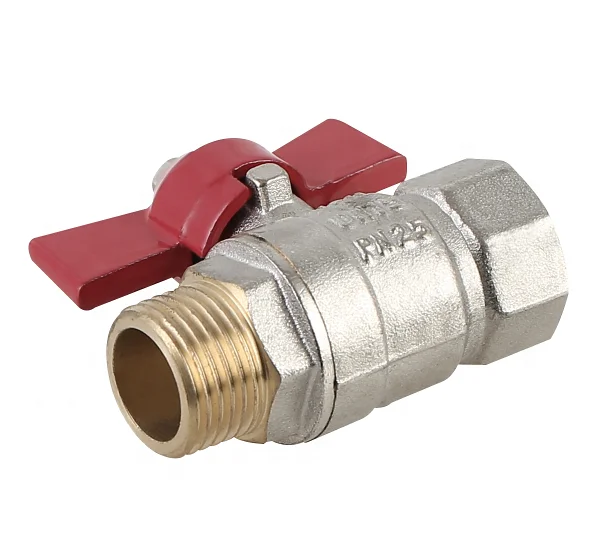 1/2 inch 3/4 inch 1 inch Female Male PN25 Brass Ball Valve with Red Butterfly Handle