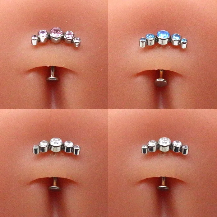 xjy Fashion F136 piercing Titanium Navel Ring push pin belly button ring septum Body Jewelry  Navel Curves belly piercing