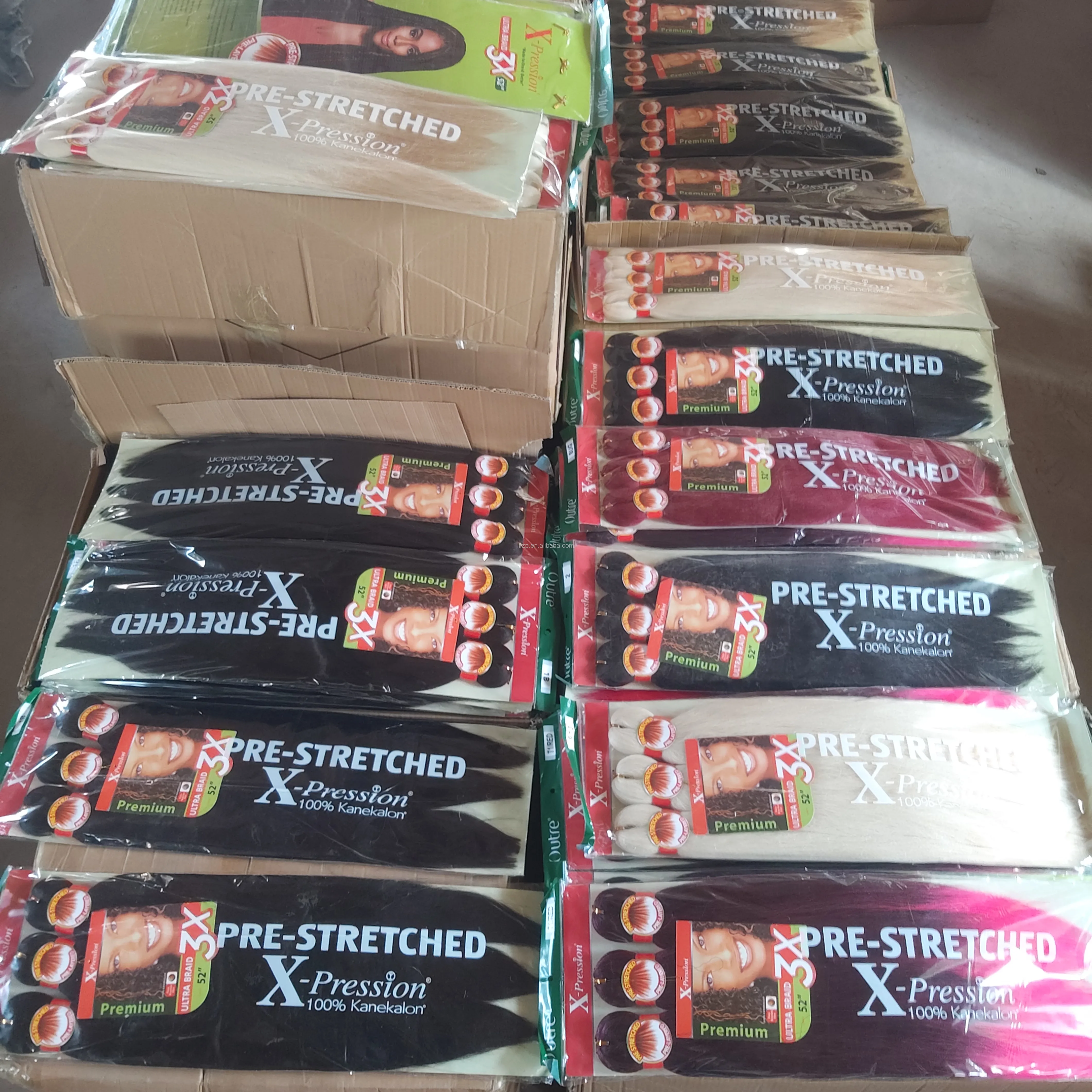 Synthetic Braiding Hair 52 Inch Kanekalo 3x Pre Stretched Braiding Hair For Crochet Braiding Extension