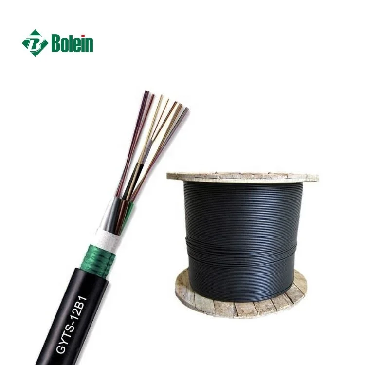 GYTS-12B1 Layer Twisted Armored 12 Core Single Mode Outdoor Pipe Duct Fiber Optical Cable