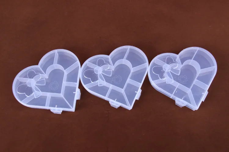 New Hot Transparent Butterfly & Heart Shape Jewelry Organizer Plastic Storage Box