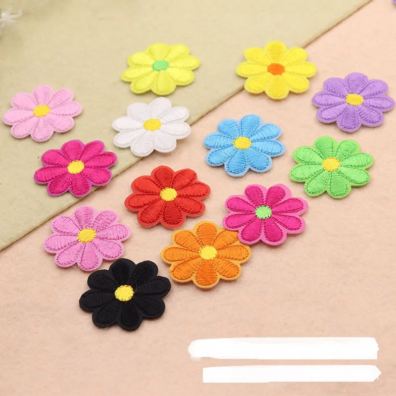 Sun flower embroidery cloth sticking back glue ironing sticking flower clothing shoes and hats decoration accessories Decal