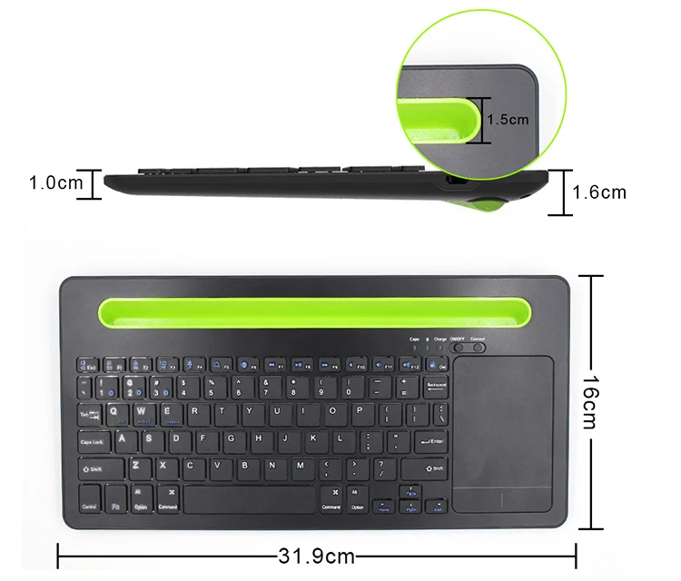 Awireless Customize Layout Qwerty Multi Device Keyboard Bluetooth Rachargable Trackpad Ergonomic Keyboard For Mobile Tablet