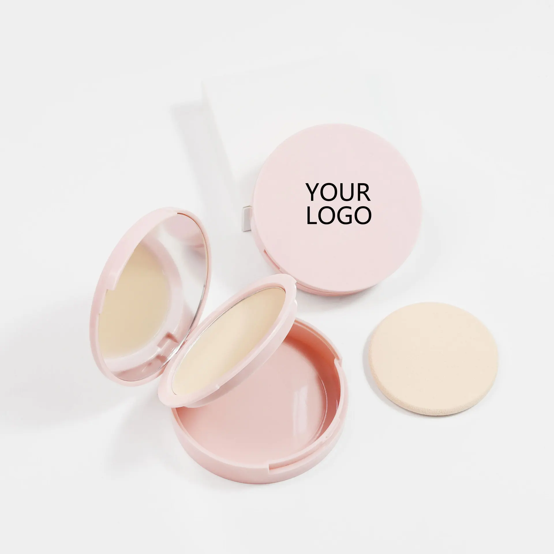 Pink Nude Matte Waterproof Oil Control Pressed Setting Powder Foundation Concealer Custom Logo Makeup Base Compact Powder