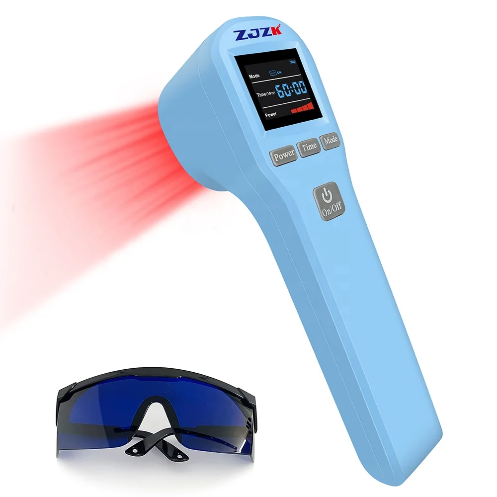 ZJZK 650nm 808nm Physical Therapy Infrared Lamp Physiotherapy Laser Therapeutic Pet Laser Therapy Device For Pain