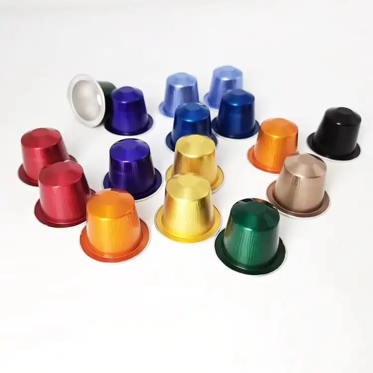 Custom Disposable aluminum portable disposable nespresso empty aluminum foil coffee capsule with aluminum foil lid