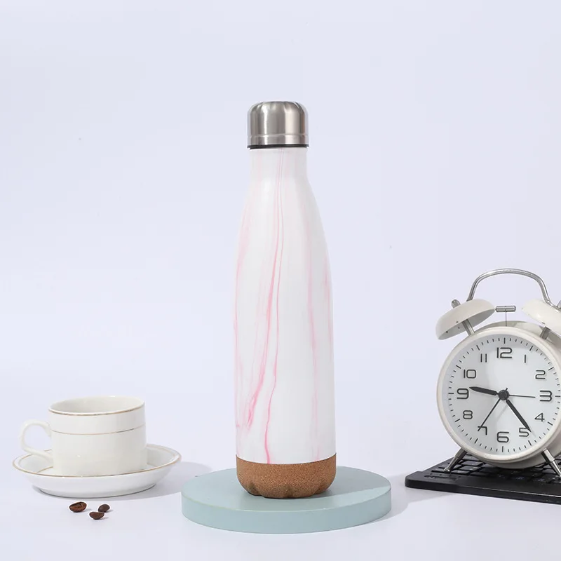 New Arrival Double Wall Flasks Cola Shape Stainless Steel Vacuum Flask With Cork Base