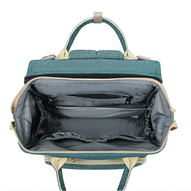 
diaper bag with baby changing bed custom LOGO multifunction waterproof usb mommy diaper backpack bag 