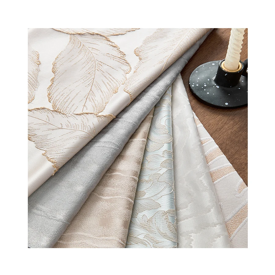 Factory Wholesale High Warp Density Jacquard Fabric Living Room Curtain Fabric