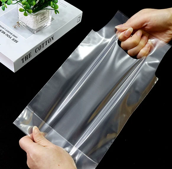 Custom logo T Shirt Eco Friendly degradable Poly Shop Bags Plastic Thank You Bags with Handle Transparent Fruit Shopping Bag