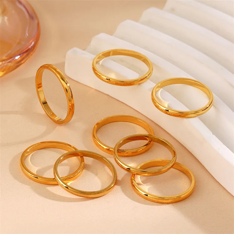 Wholesale Popular Personality Hip-Hop Temperament Fashion Stainless Steel Plain Ring Titanium Steel Circle Ring Women