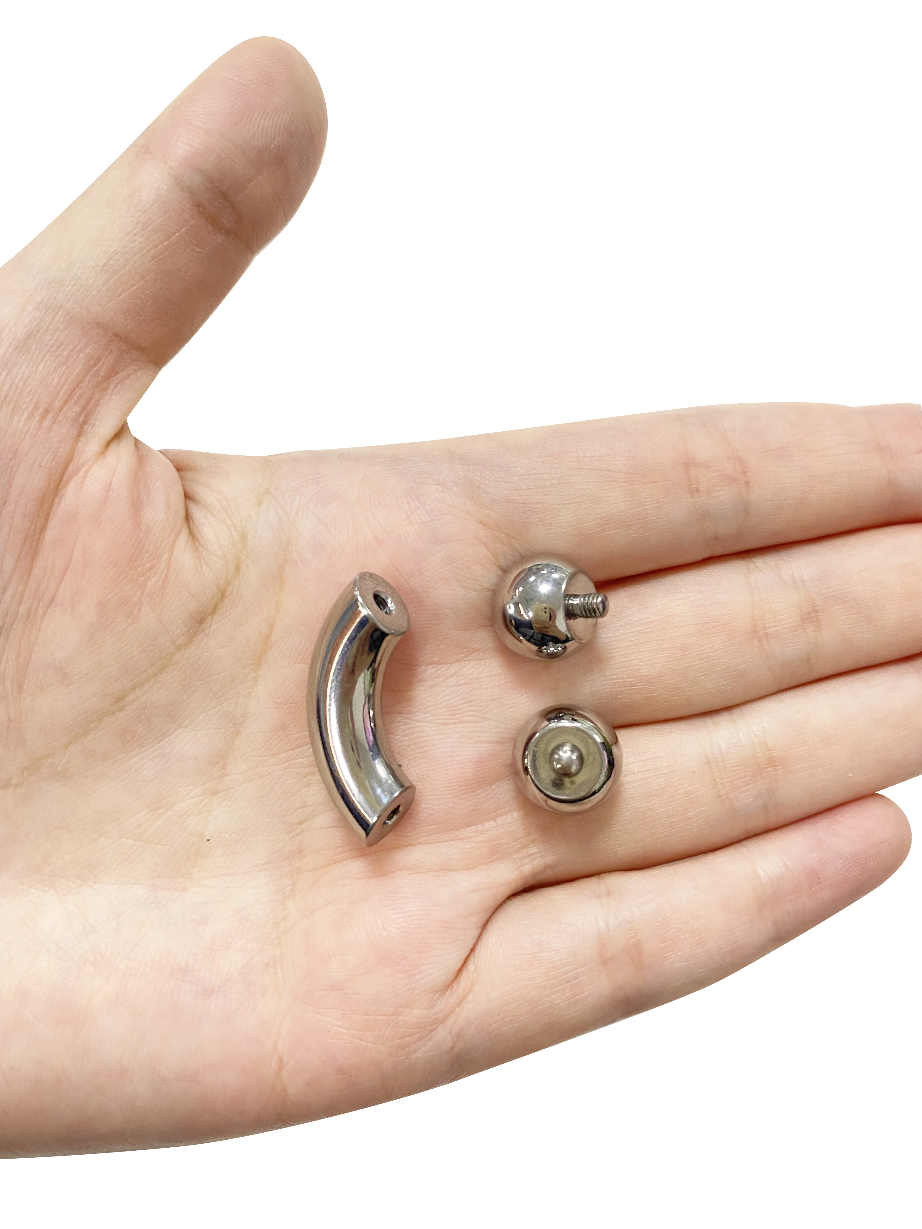 Simple G23 Titanium High Polished Internal Thread Curved Barbell Horseshoe With Balls Hinged Segment Hoop Rings CBR Jewelry