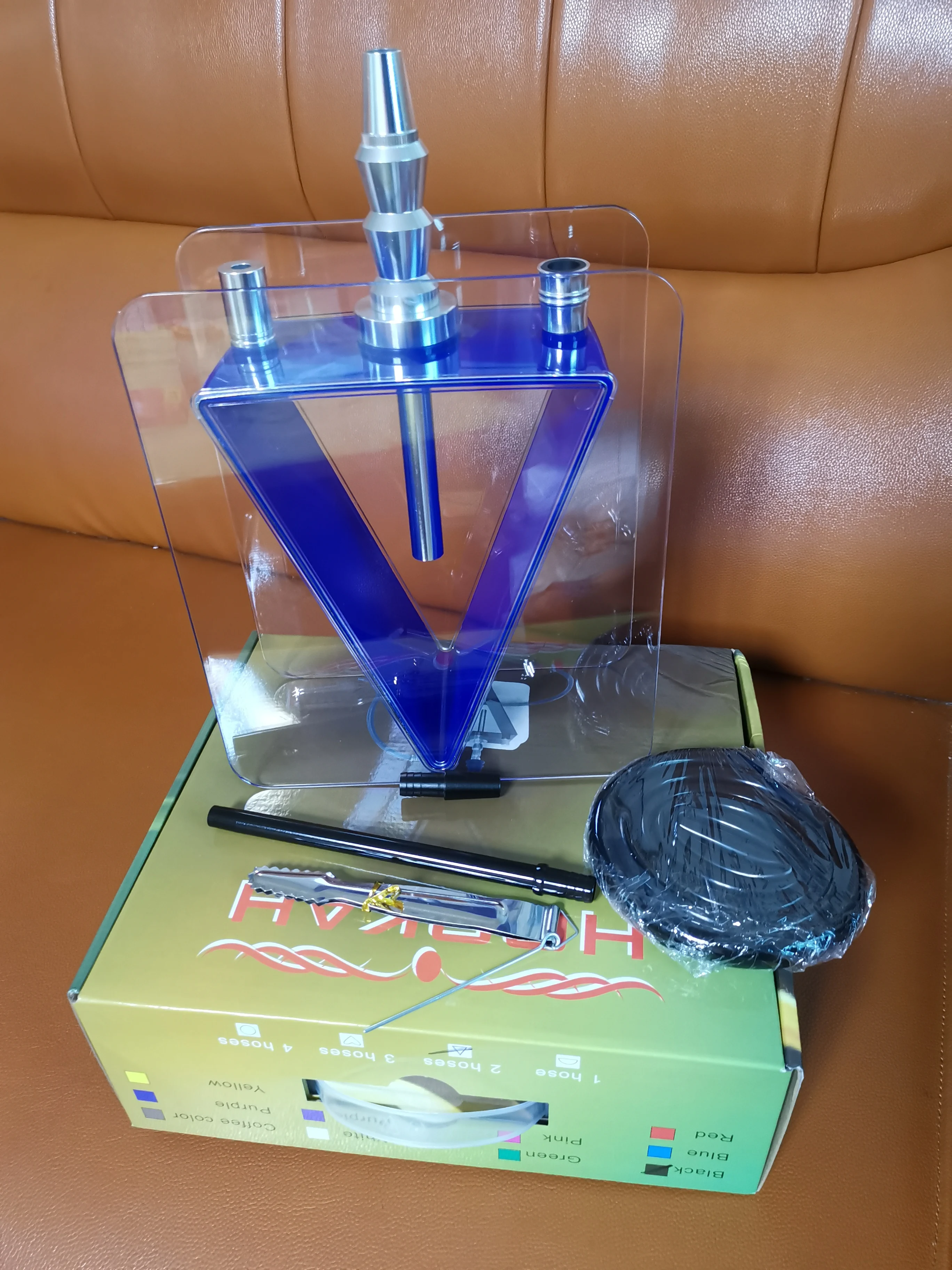 Acrylic Hookah Finished Set Triangle Pot Hookah Bar KTV Pot Hookah Accessories For Cigarettes And Tobacco
