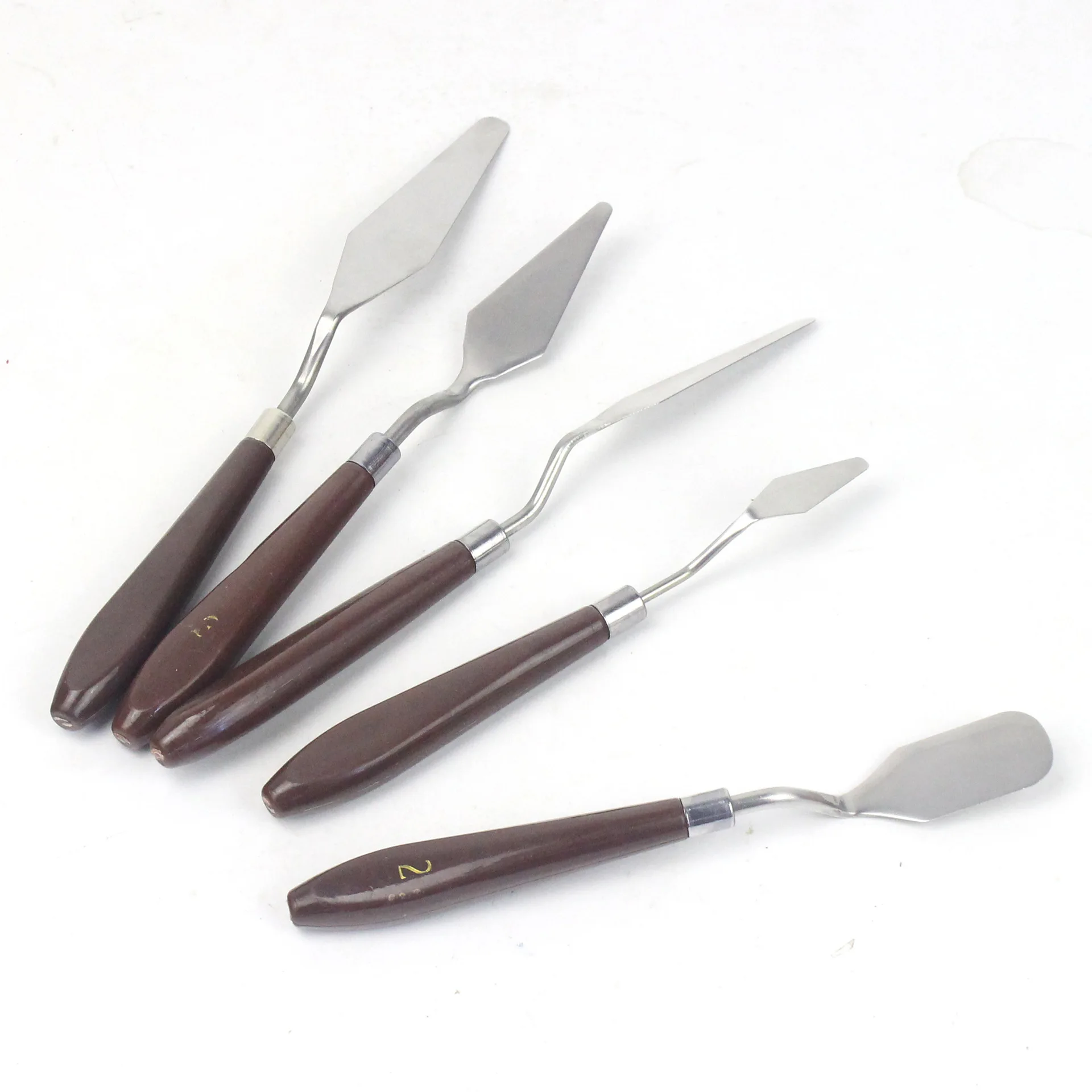  5pcs Mixed Stainless Steel Palette Scraper Set Spatula Knives For Artist Oil Painting Tools Knife