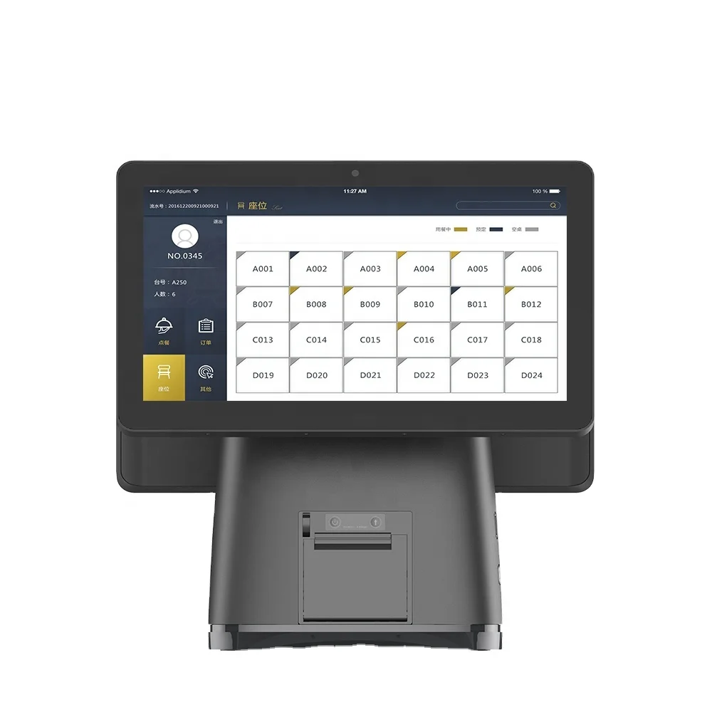 dual screen 15.6inch +15.6inch cash registers windows pos system for restaurant or retail