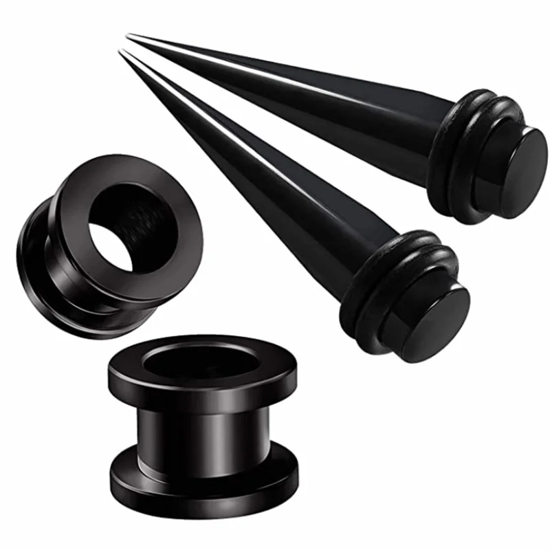 Piercing 36PCS Stainless Steel 14G-00G Ear Set Gauge Plug Ear Tunnel Set Steel Taper Plug Kit Ear Stretching Kit