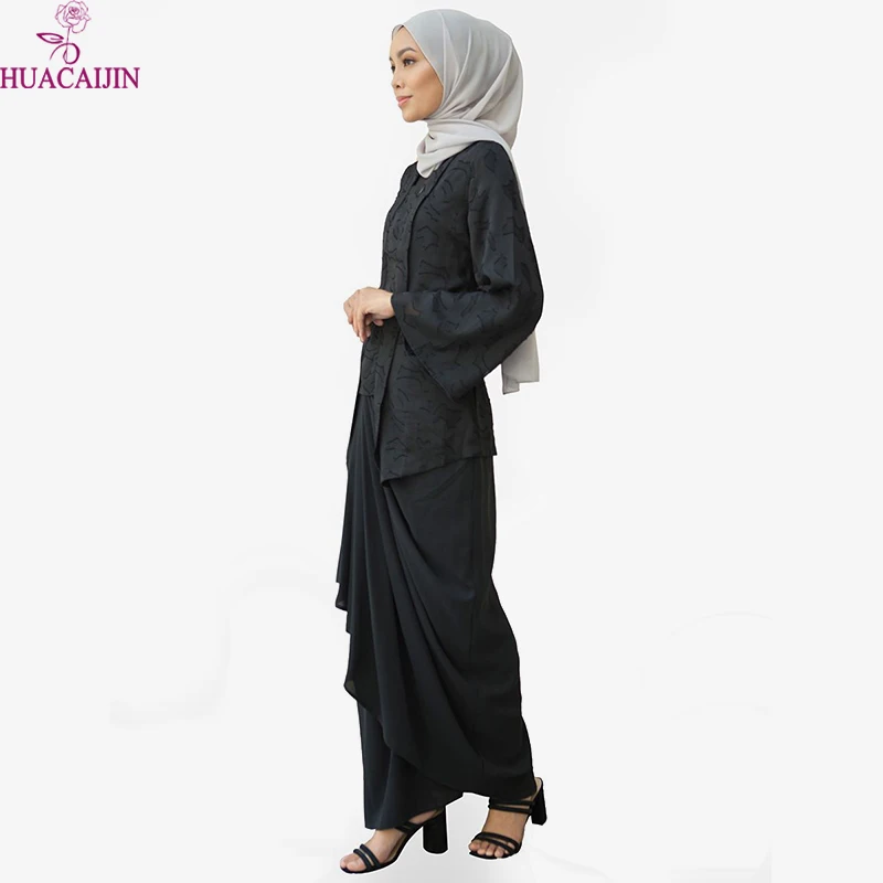 Muslimah Kebaya Fashion Lace Style Baju Kurung Soft Beading Set Baju Suit Islamic Clothing Elegant Popular Muslim Top Skirt