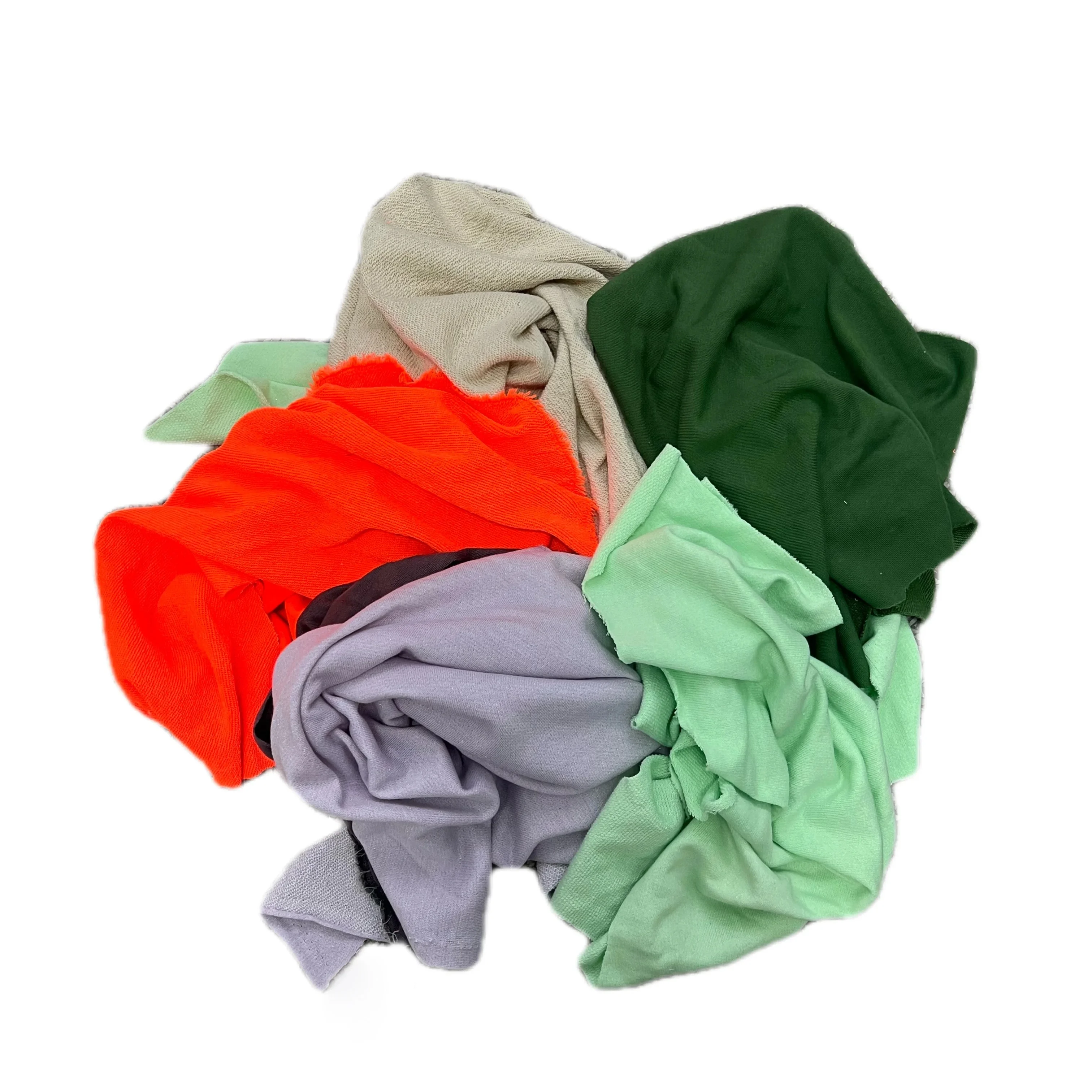 Industrial Cutting Pieces 10kg 25kg New Cloth Mixed colored Terry Cloth 100% cotton Textile Waste Industrial Cleaning Rags