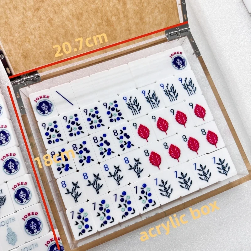 custom malaysia japanese blank pink rummy american mahjong tiles set board game acrylic mahjong game