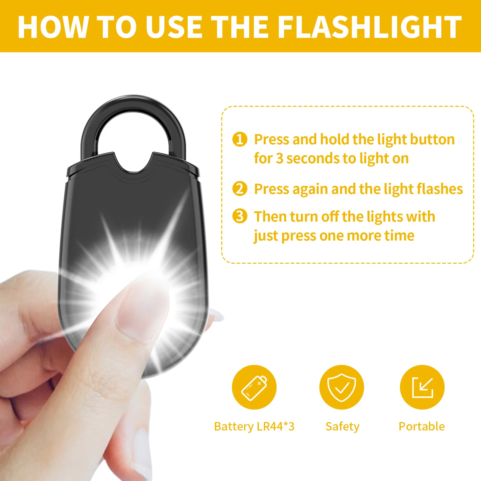 Keychain Personal Alarm with LED Emergency Light Protection Alarm for Children Women Elder