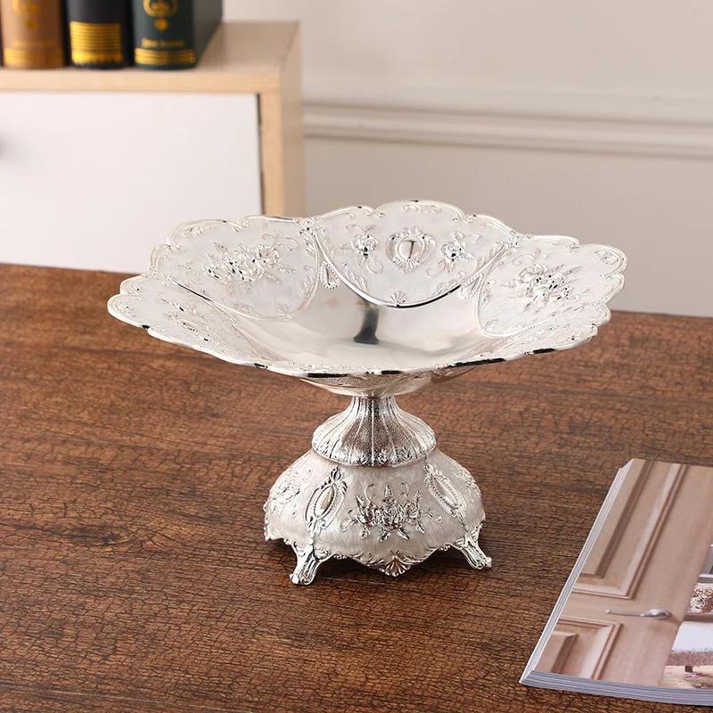European style zinc alloy high-end fruit plate fashion creative process fruit plate club table metal fruit plate