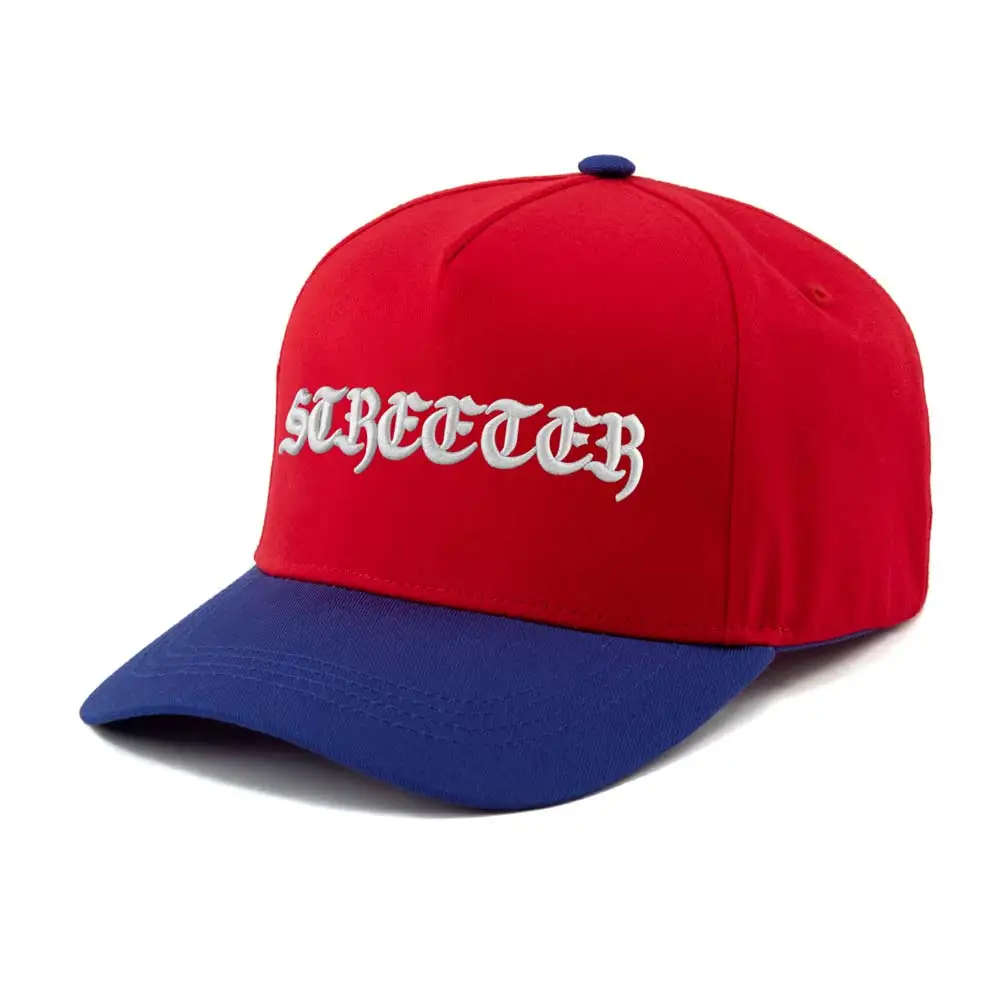 Высококачественная 5-панельная хлопковая бейсболка с индивидуальным 3D-вышивкой логотипом двухцветная для мужчин