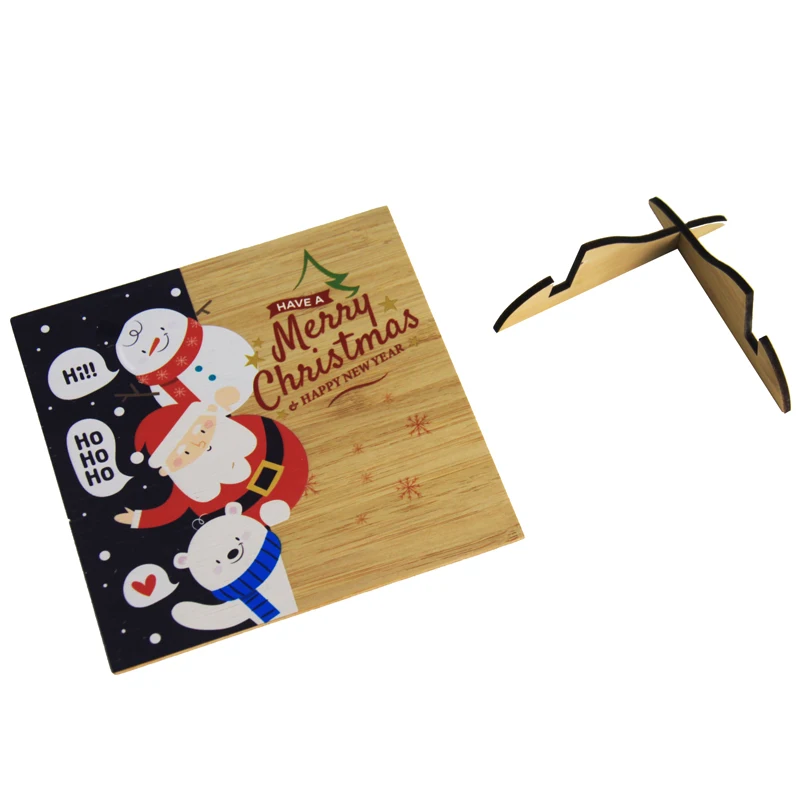 Bamboo Wood Base Photo Postcard Greeting Card Display Stand