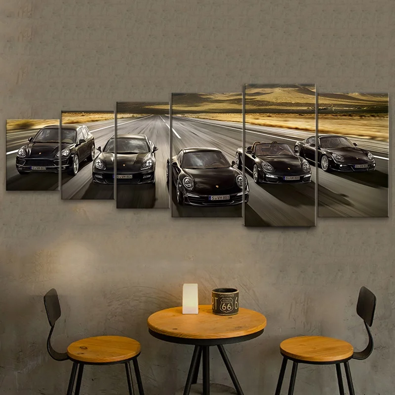 5pcs HD Vintage Car Poster Vintage Room Decor Super Car Sticker Bar Wall Art Oil Painting 718 Car Printing Canvas