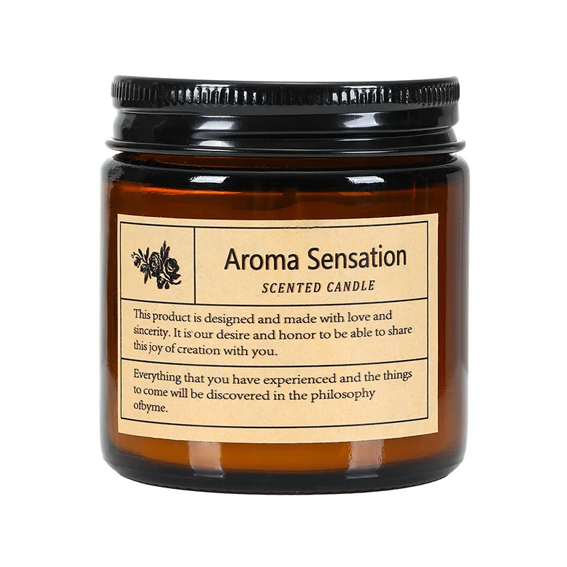Scented candle brown cup small brown bottle home bedroom sleep fragrance gift plant essential oil souvenir