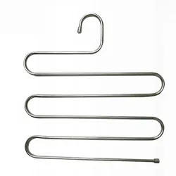 5 layers Stainless Steel Clothes Hangers S Shape Space Saving Storage Drying Racks Multi-functional Wardrobe  Magic Hanger