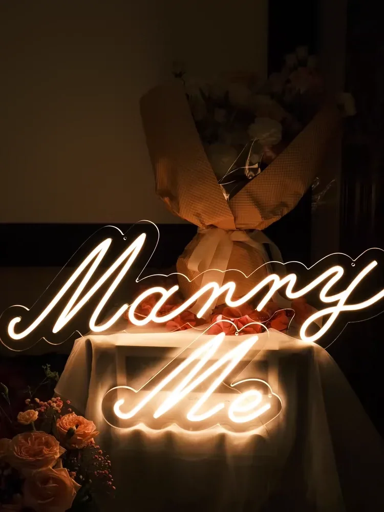Custom Neon Wedding Sign Colorful Acrylic Stand for Outdoor Car Store Hospital Advertising Red Neon Light Effect