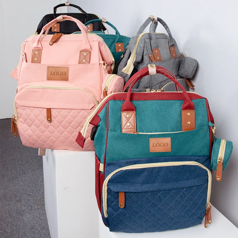 wholesale mummy mother foldable portable luxury nappy baby carring care bags backpack maternity diaper bag with changing station