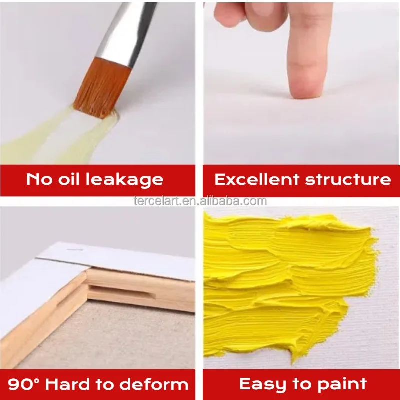 Professional OEM Custom Size Artist 100% Cotton Blank Stretched Artist Canvas for Painting