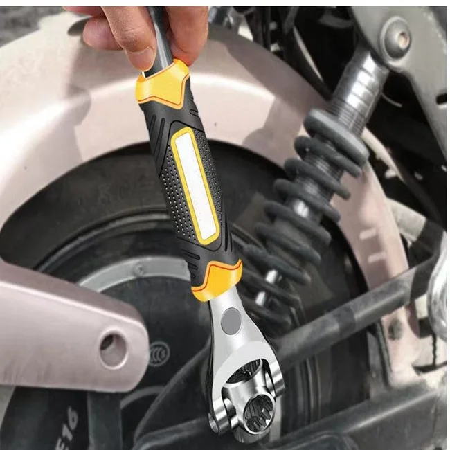 Multi-function universal hardware tools ratchet socket wrench 8-in-1 8-21mm fast hexagonal ratchet repair tool set