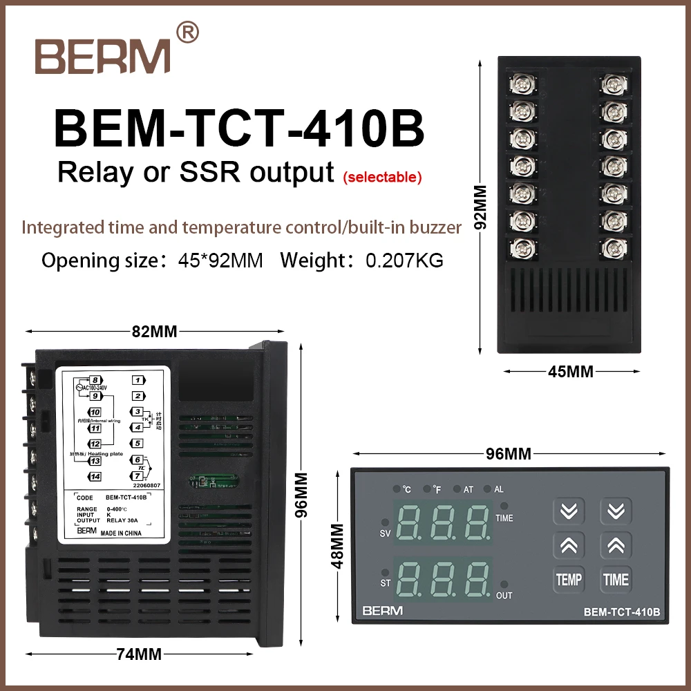 Temperature and time integrated controller digital display temperature control instrument Thermostat temperature controller