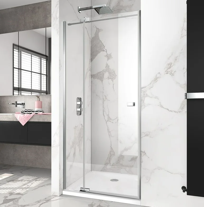 Small size two panel shower enclosure bathroom frameless tempered glass shower door shower room