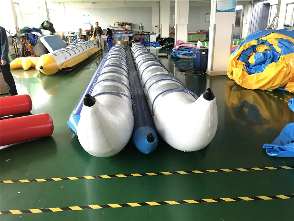 Double Banana Boat 10 seaters 2023 Water Fun Park 14 people Two Lane Inflatable sea Banana Boat for hot Summer