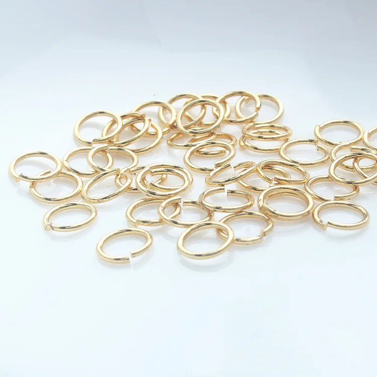 3/4/5/6/7/8MM Real Gold Plating 14K 18K Gold Brass Open Jump Rings O Rings for Jewelry Making