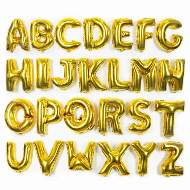Wholesale New Design Alphabet English 16Inch Gold Rose Gold Sliver Letter Foil Balloon for Party Decoration Wedding Birthday