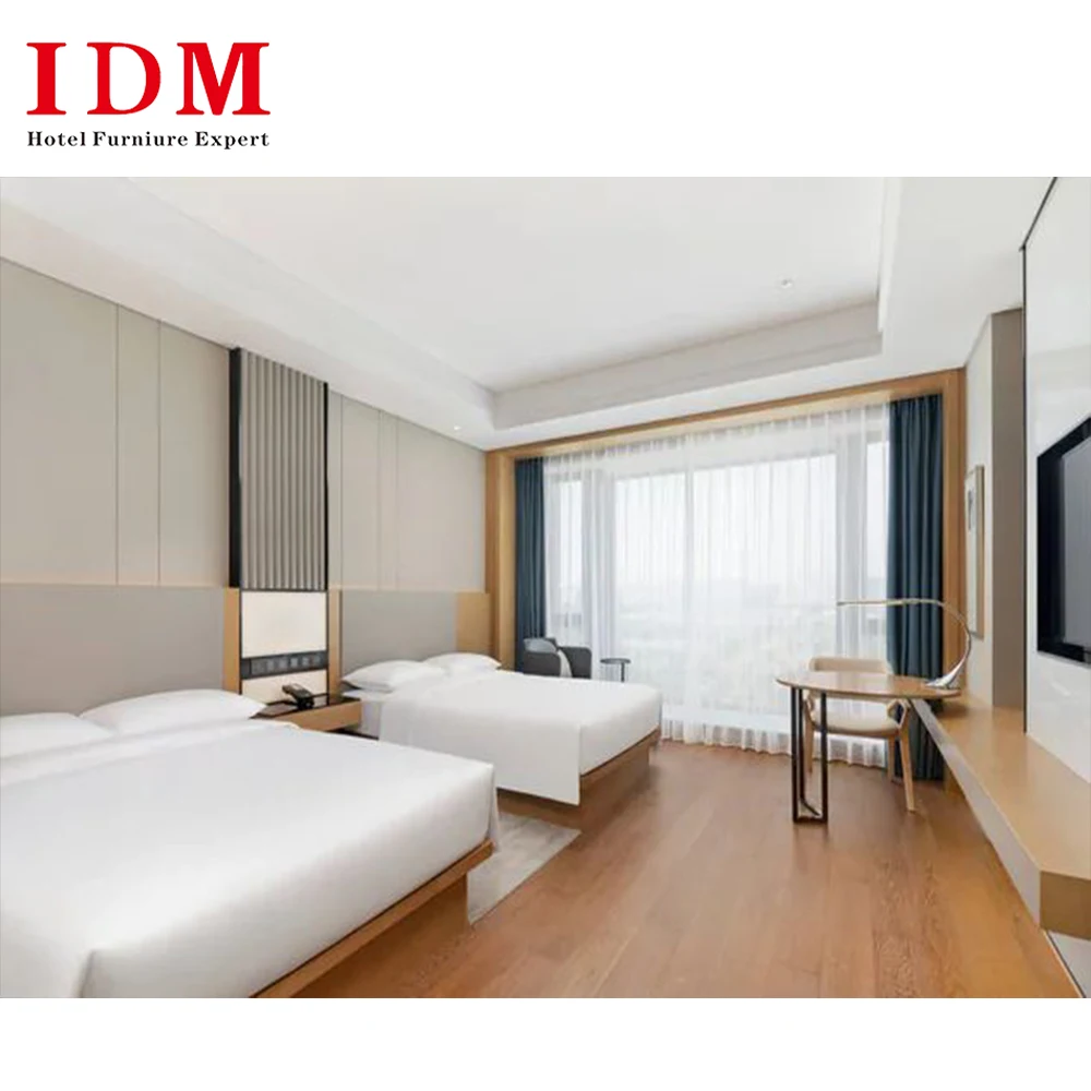 Factory Professional Manufacture Luxury King Size Hotel Room Five Star Guest Design Wooden Hotel Bedroom