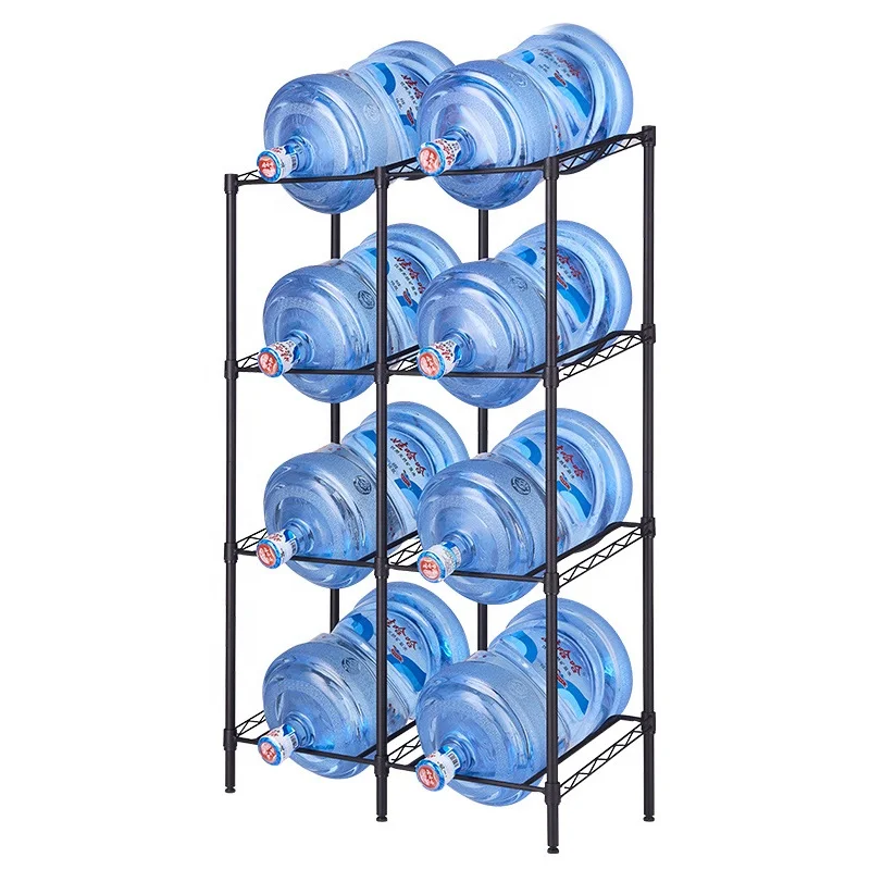 Custom Floor Standing 5 Gallon Water Bottle Storage Rack Holder Water Bucket Dispenser Metal Display Stand