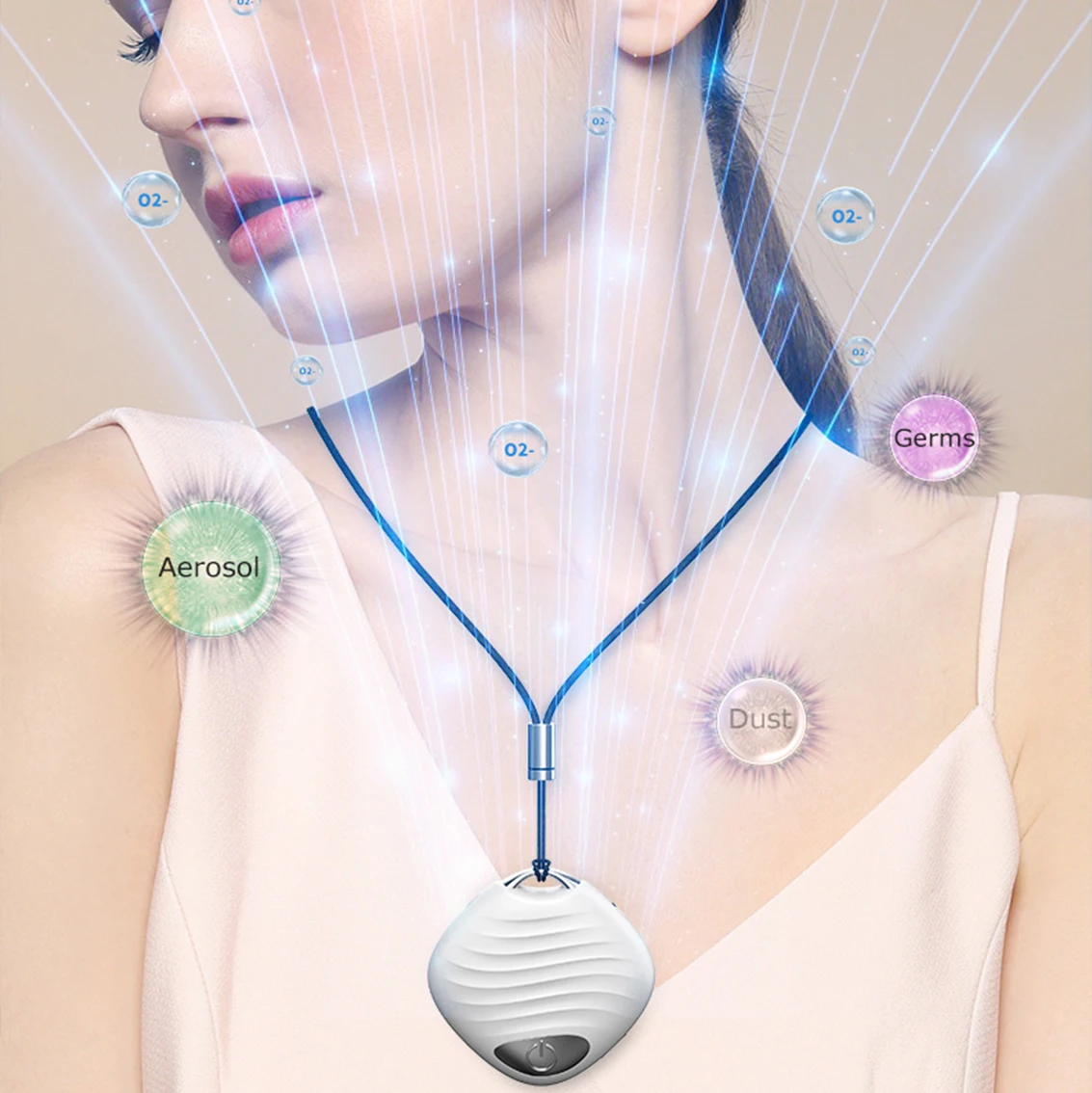 2021 Мини ионный очиститель воздуха для шеи с отрицательными ионами, ионизатор, очистители воздуха, маленькое портативное носимое ожерелье, очиститель воздуха